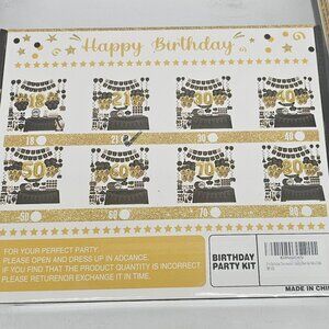 21st birthday party decoration kit gold & black
